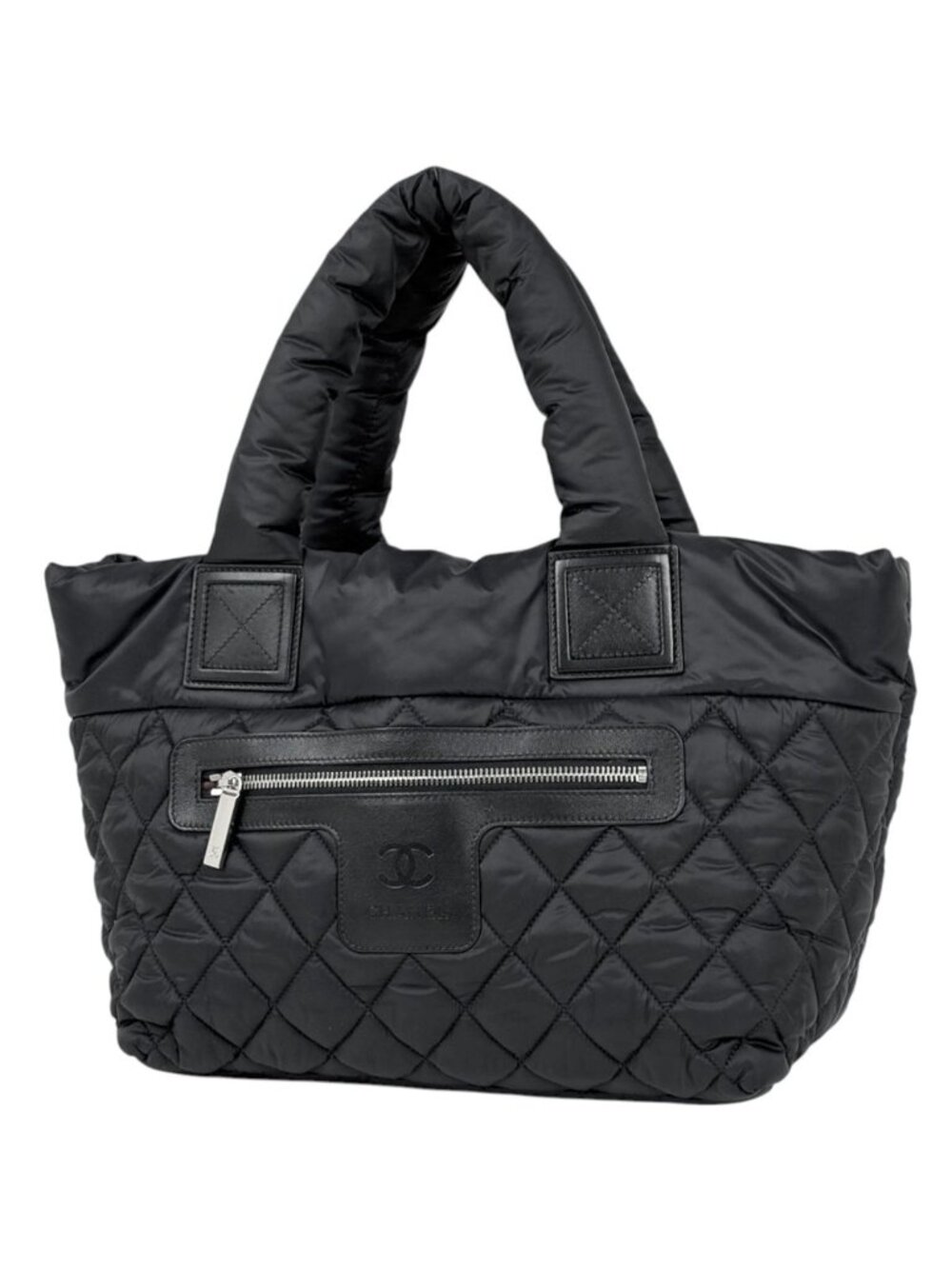 Chanel Tote Bag Coco Cocoon Small CC Logo Nylon Black
